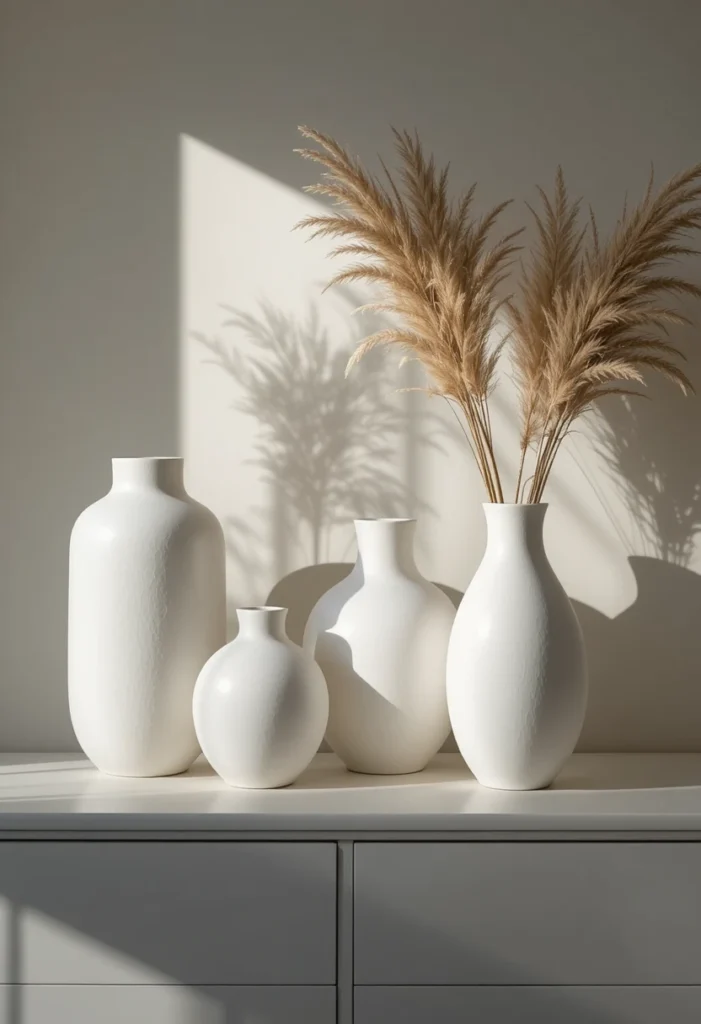 Display White Ceramic Vases