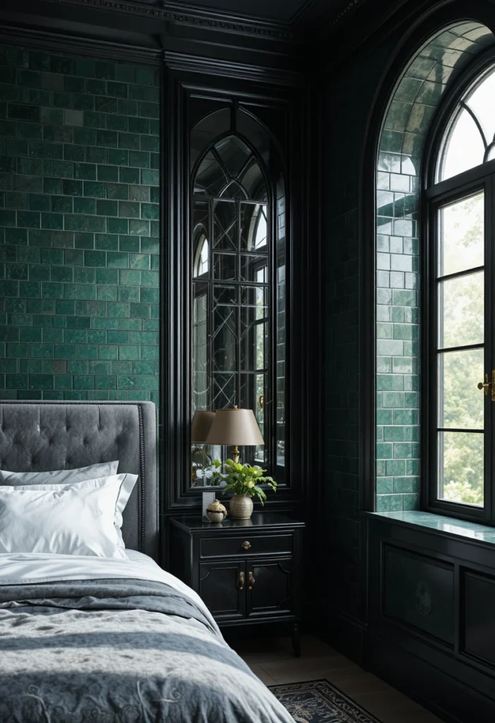 Green Tile Accent Wall
