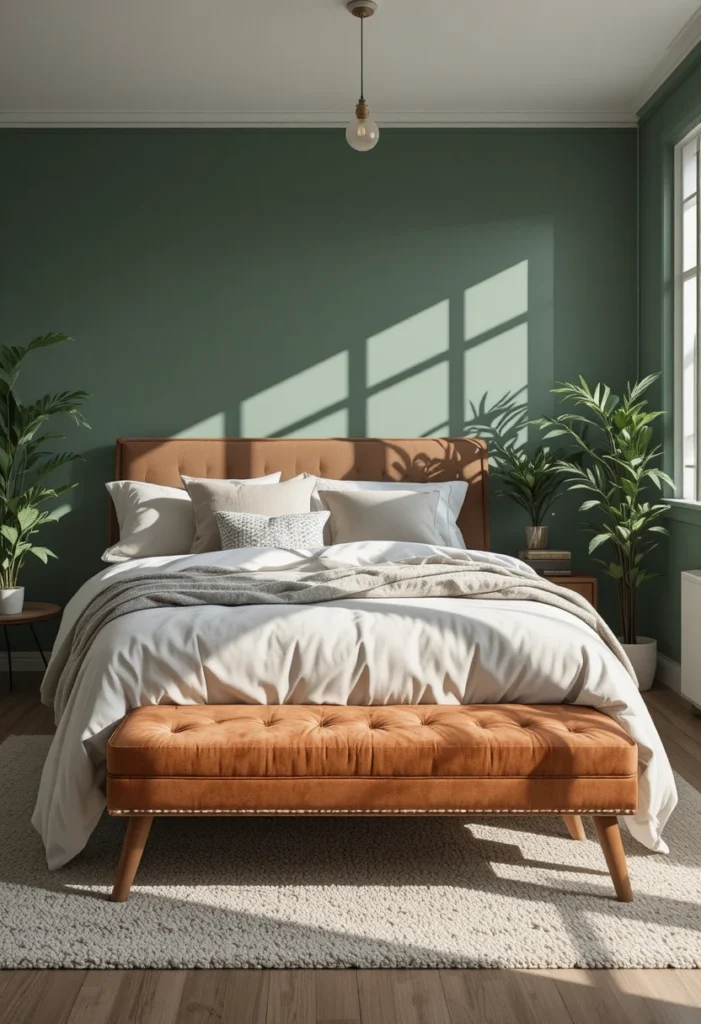 Rust Furniture with Green Accents