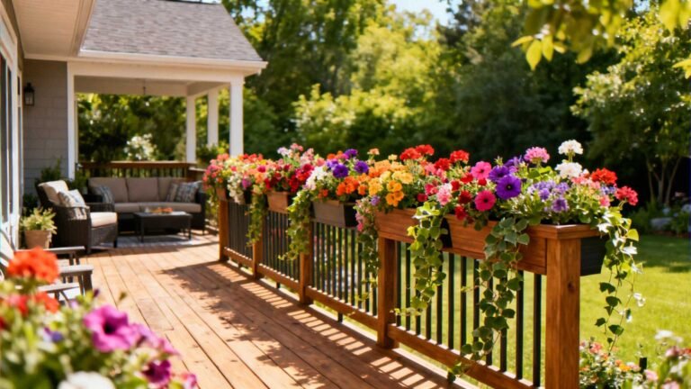 22 Gorgeous Deck Rail Planter Flower Ideas You'll Love