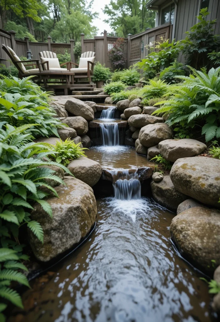 Add a Water Feature with Surrounding Plants