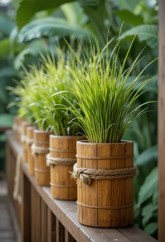  Bamboo Cylinder Planters