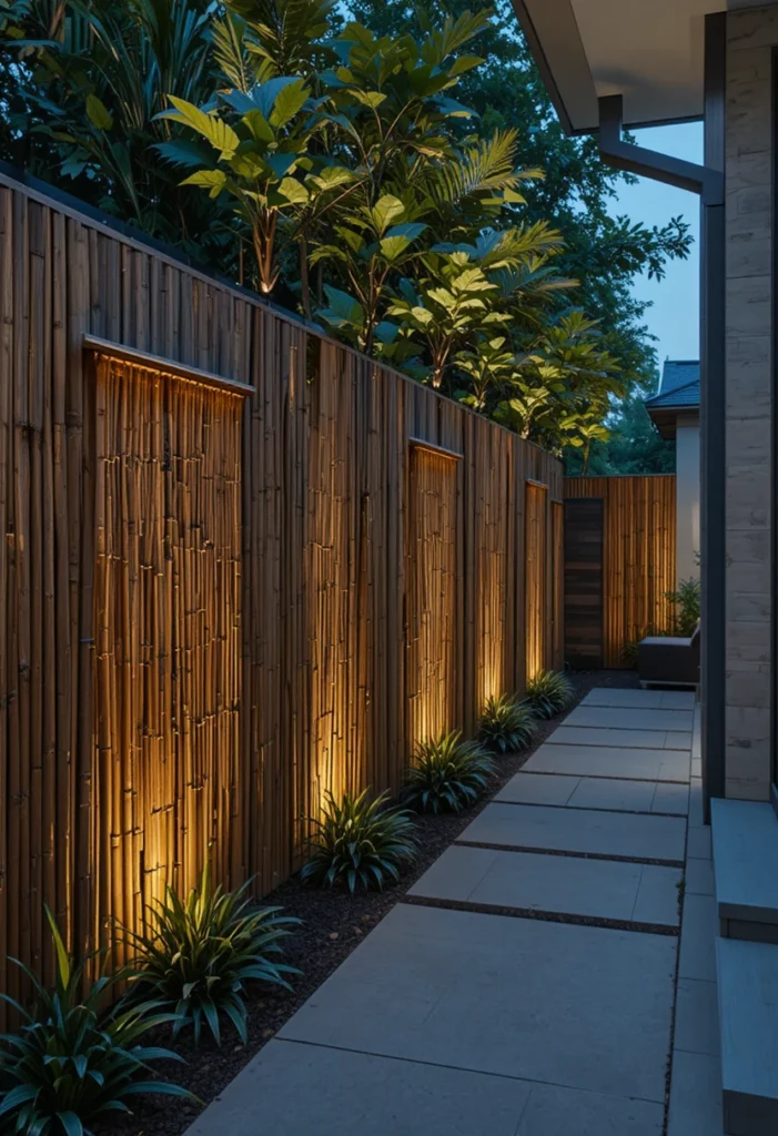 Bamboo Screen with Lighting