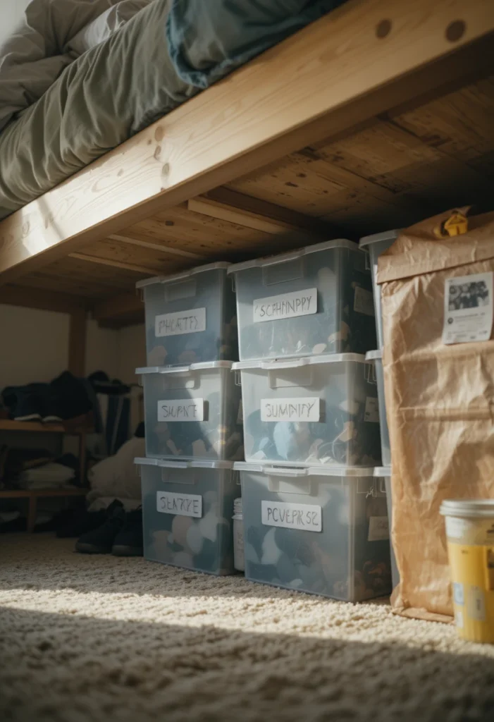 Bed Risers for Hidden Storage