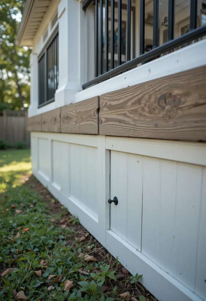 Deck Skirting with Built-In Storage