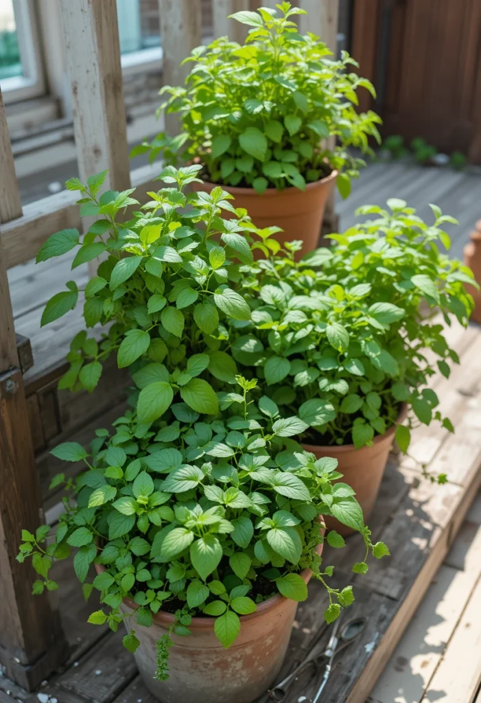 Deck Stair Herb Garden