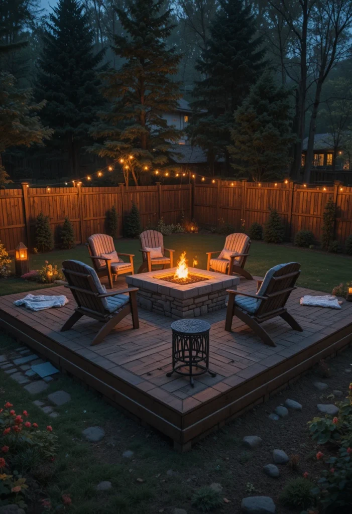 Fire Pit Surround Deck
