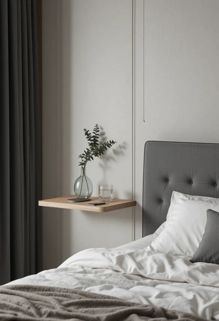 Floating Nightstands Save Space