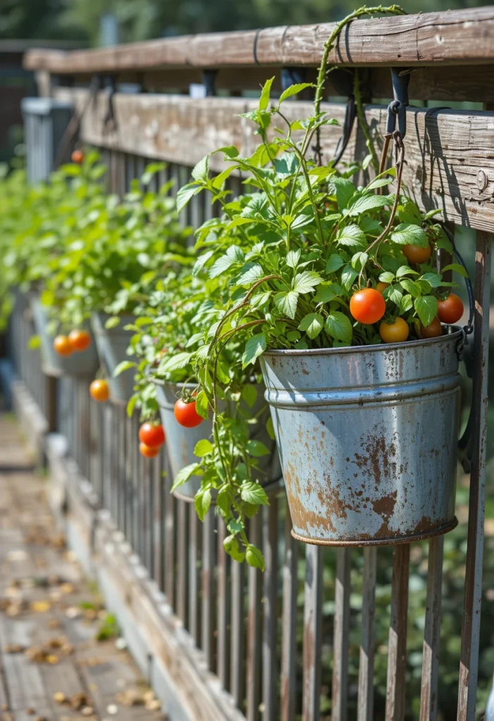 Galvanized Bucket Garden