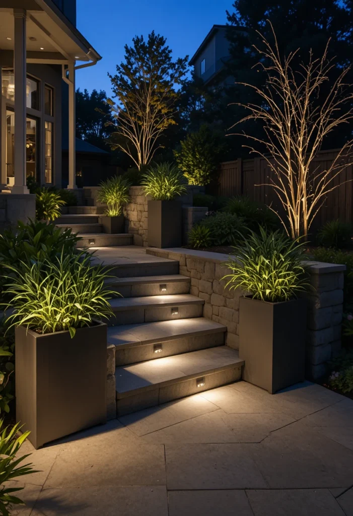 LED-Lit Planter Boxes
