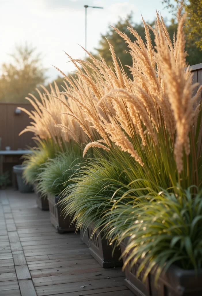 Privacy Planting with Tall Grasses