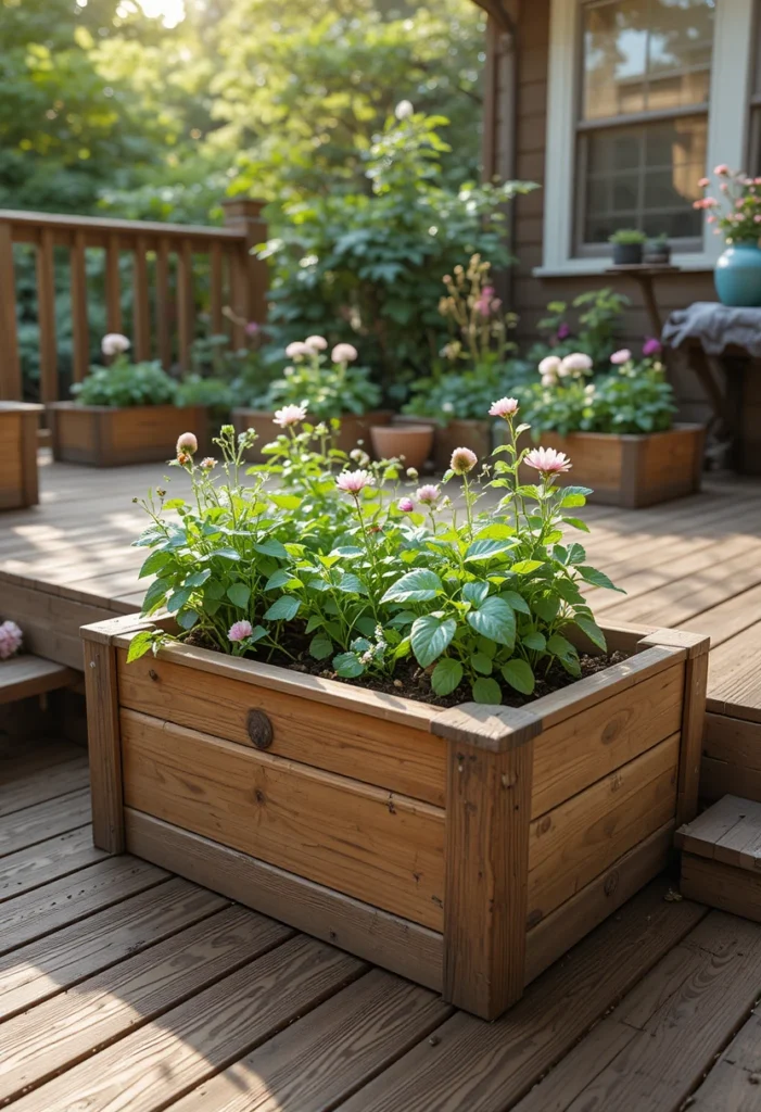 Raised Planter Boxes at Deck Level