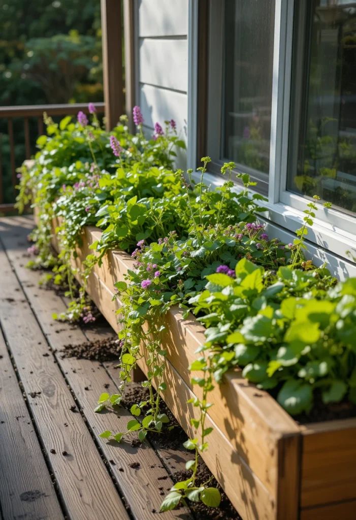 Raised Planter Boxes at Deck Level