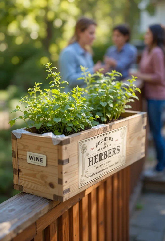 Recycled Wine Box Planters