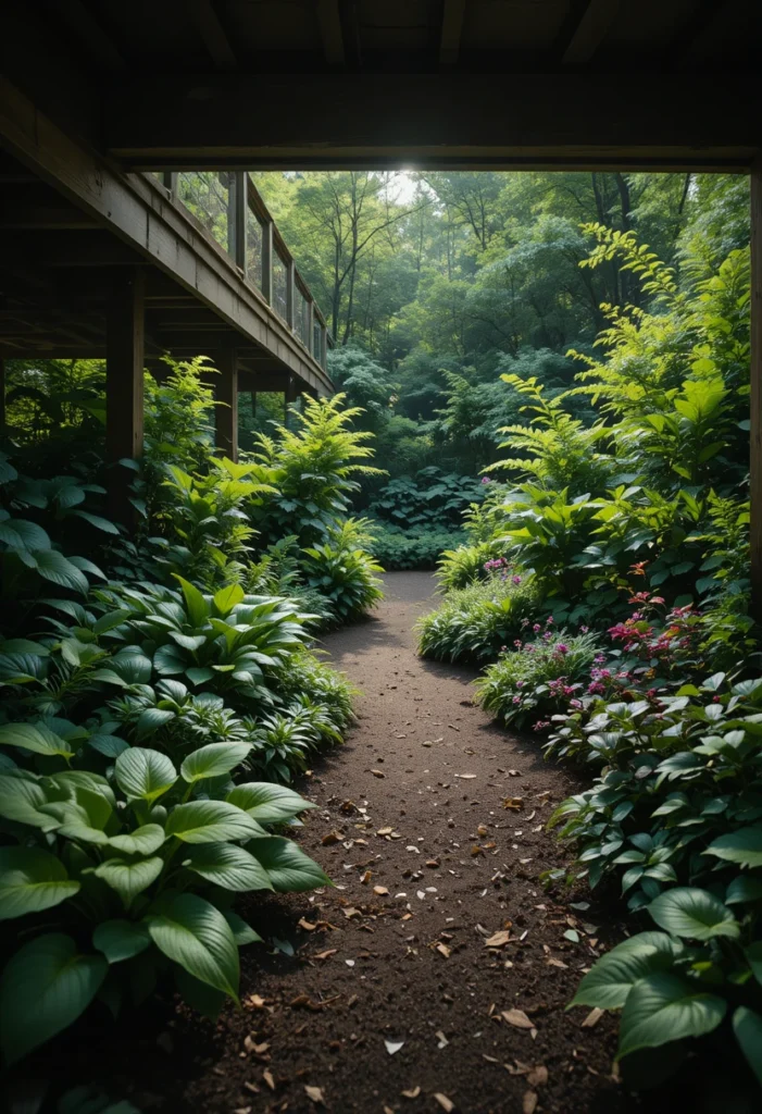 Shade Garden Under Deck