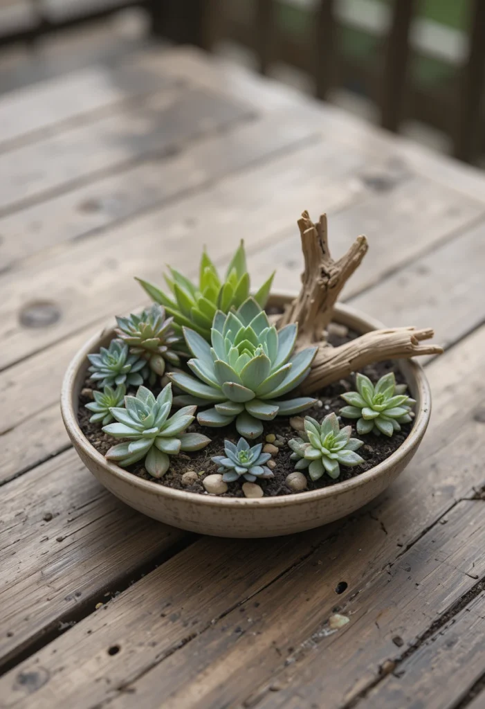 Succulent Gardens in Shallow Dishes