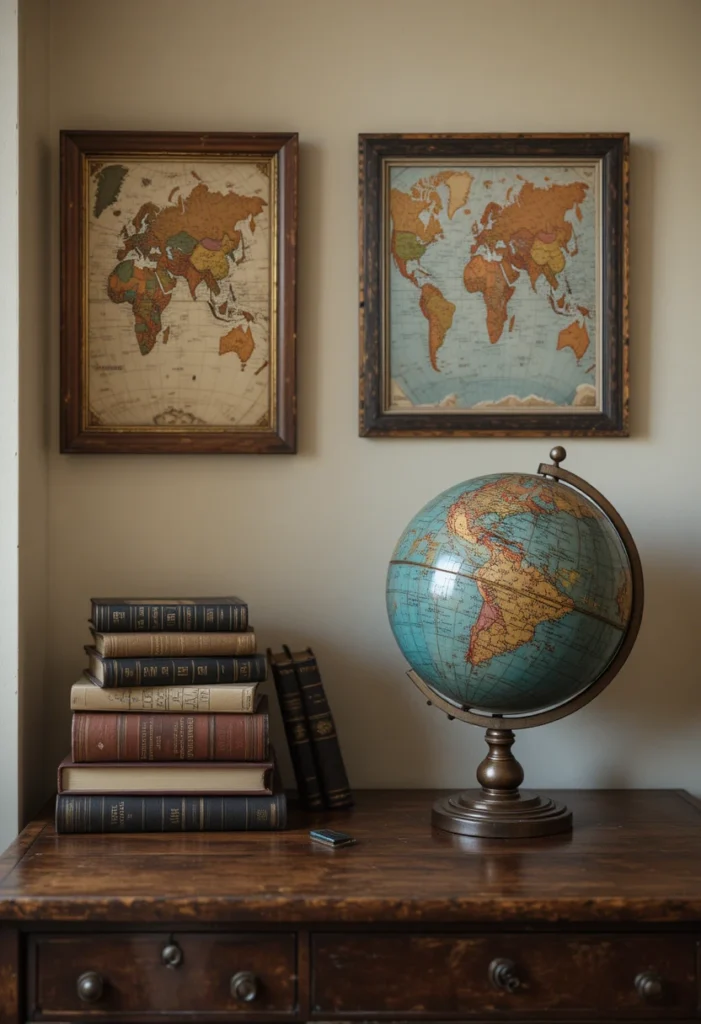 Vintage Globe or Map Display
