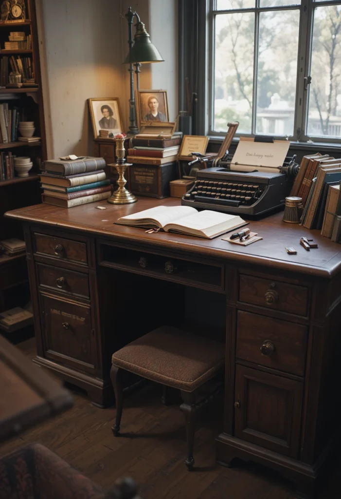  Vintage Writing Desk Setup