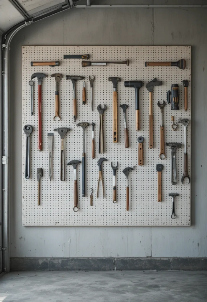 . Wall-Mounted Pegboard Systems
