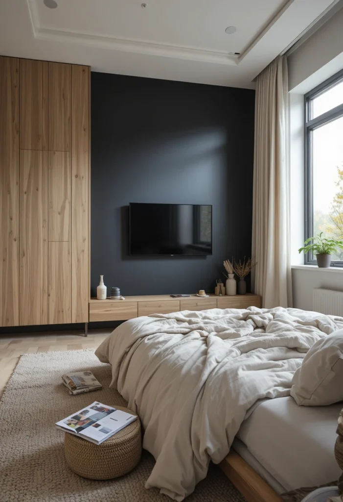 11. Minimalist Black Accent Wall