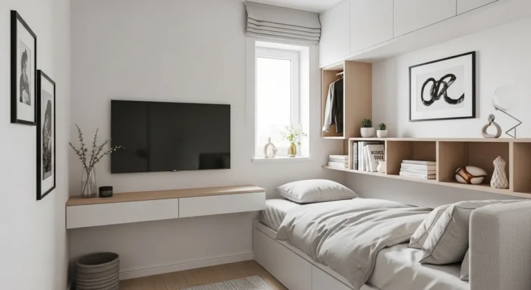 17 Bedroom TV Wall Ideas for Small Spaces That Save Room