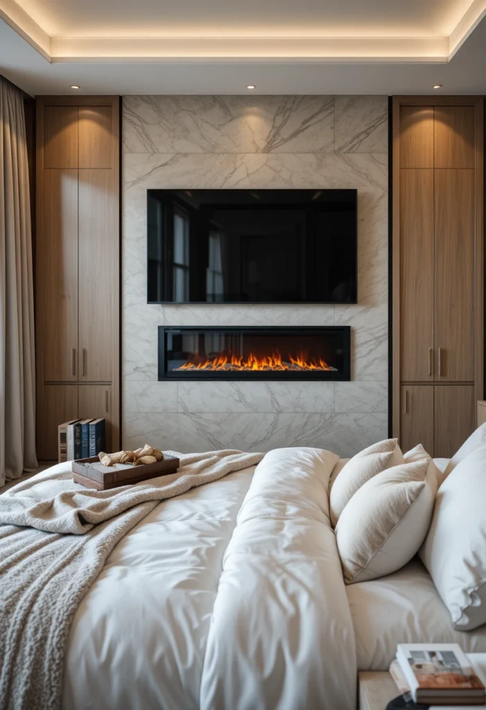 Built-In Fireplace and TV Combo