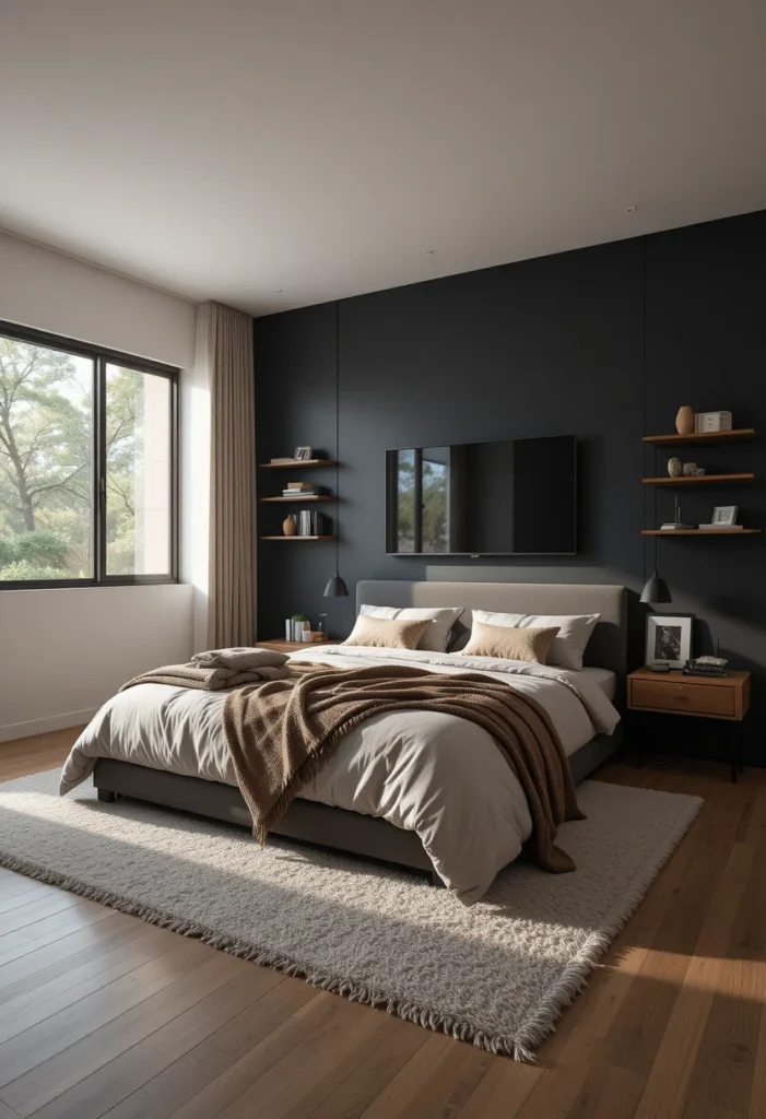 Floor-to-Ceiling Black Accent Wall