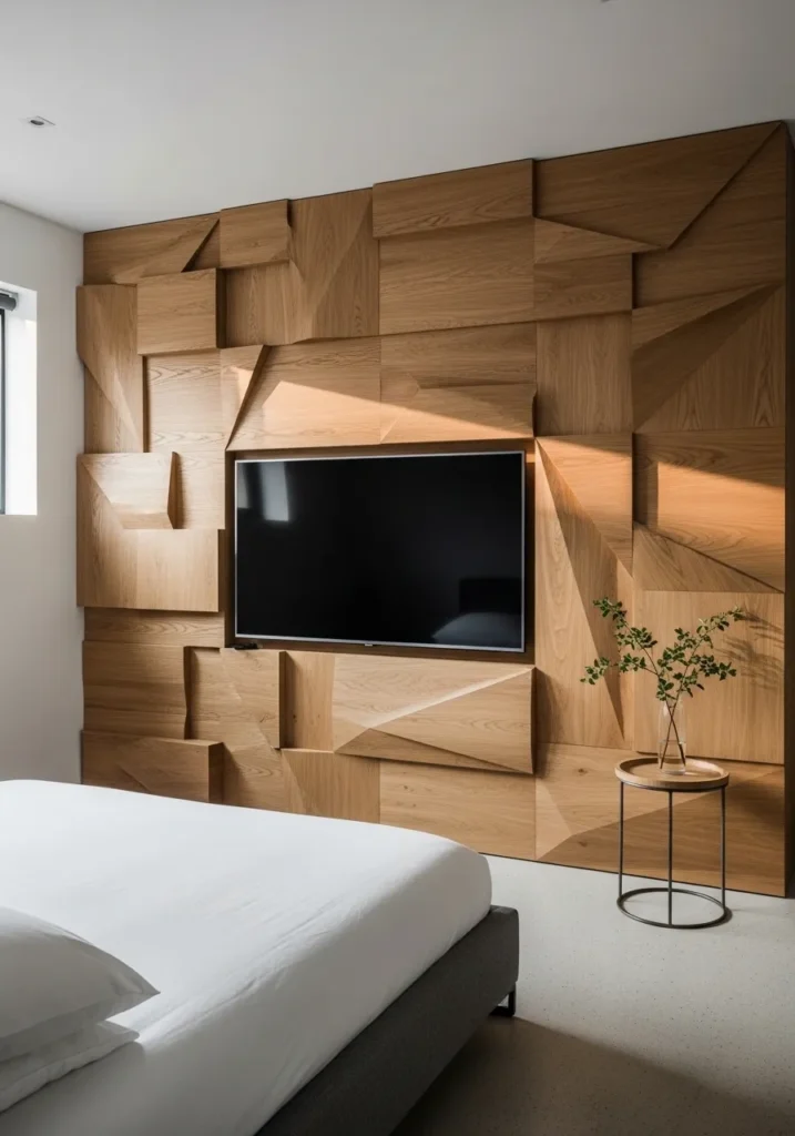 Geometric Wood Panel Background