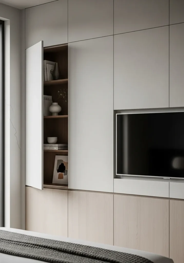 Hidden Storage Behind Panels