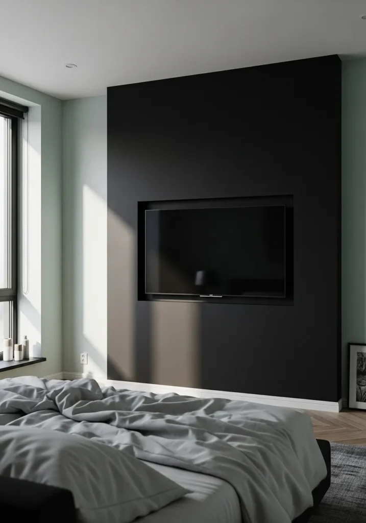 Sleek Black Accent Wall