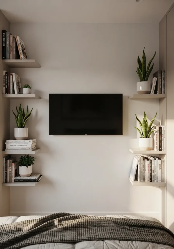 TV Wall with Built-In Shelving