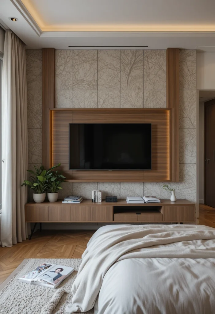 Wallpaper and Wood Combo