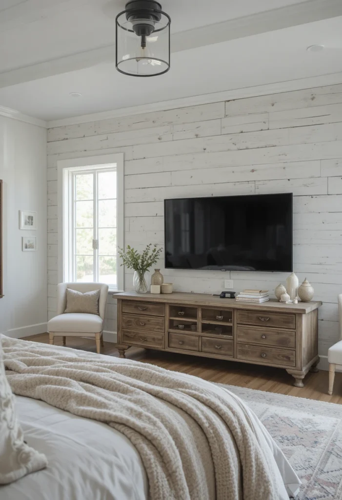 Whitewashed Wood Wall