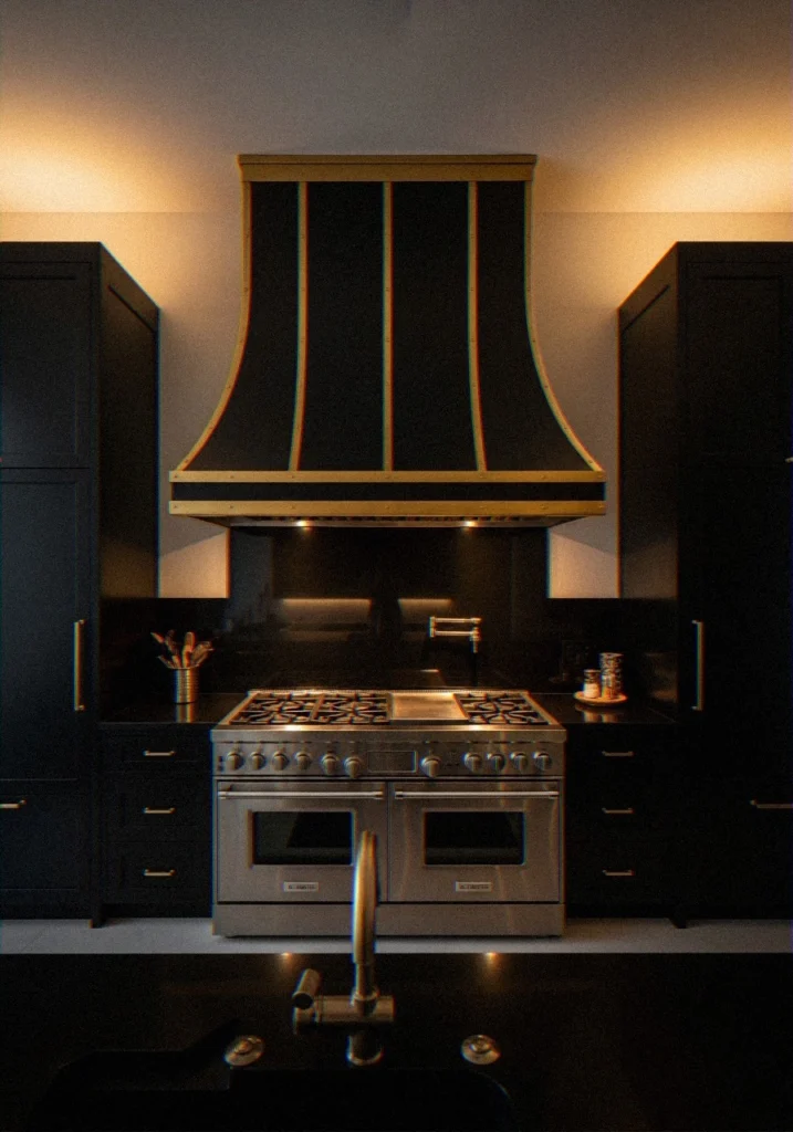 Black and Gold Range Hood