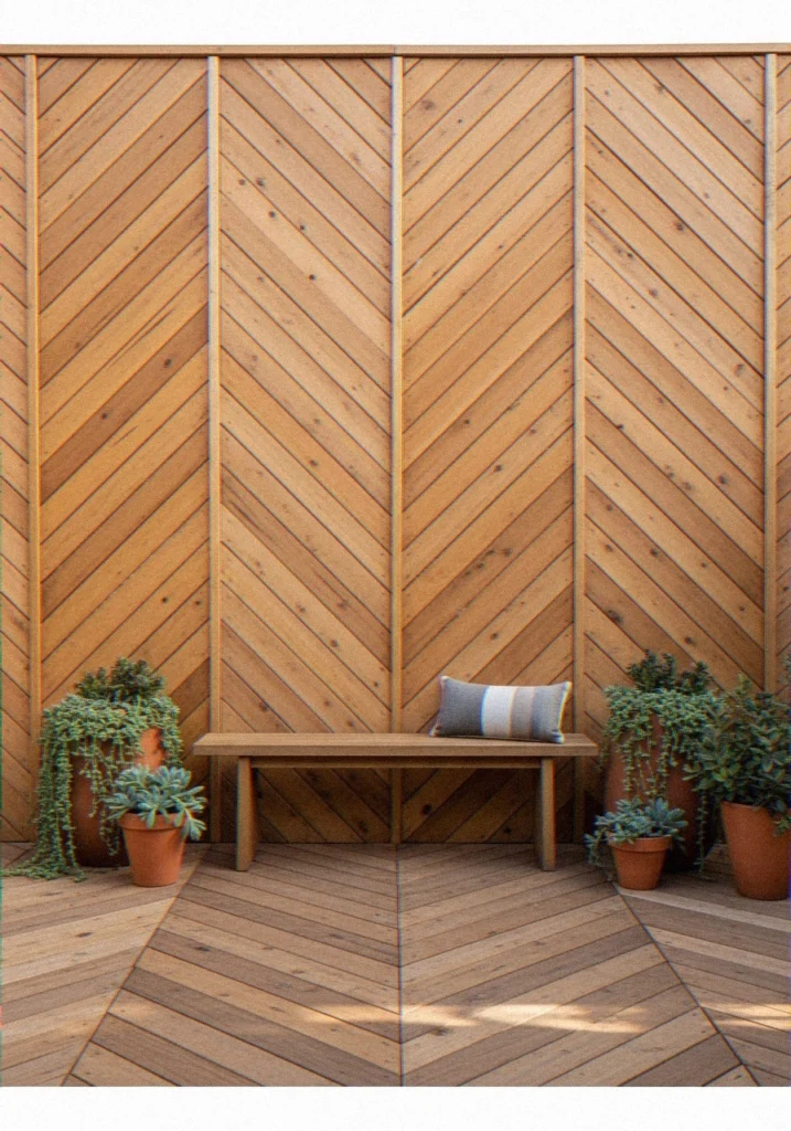  Chevron Pattern Wood Fe