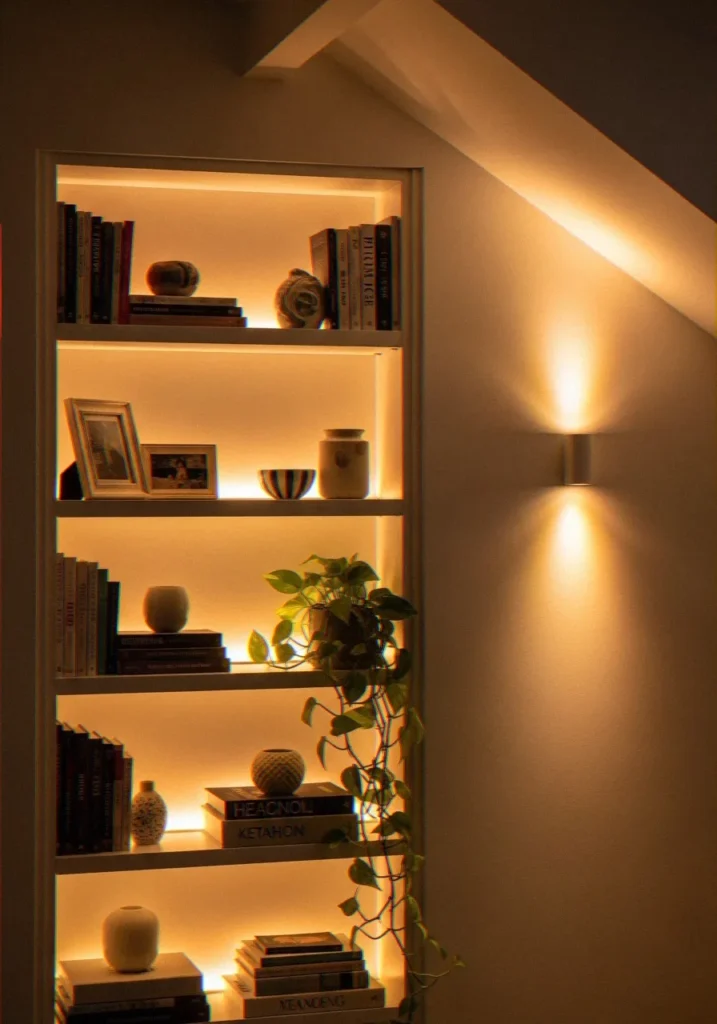 Get Creative With Bookshelf Lighting
