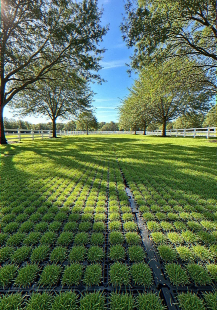 Grass-Filled Plastic Grid 