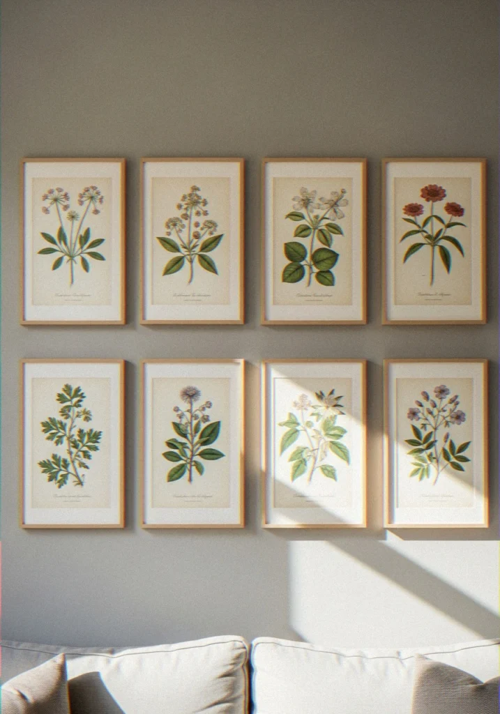 Hang Vintage Botanical Prints
