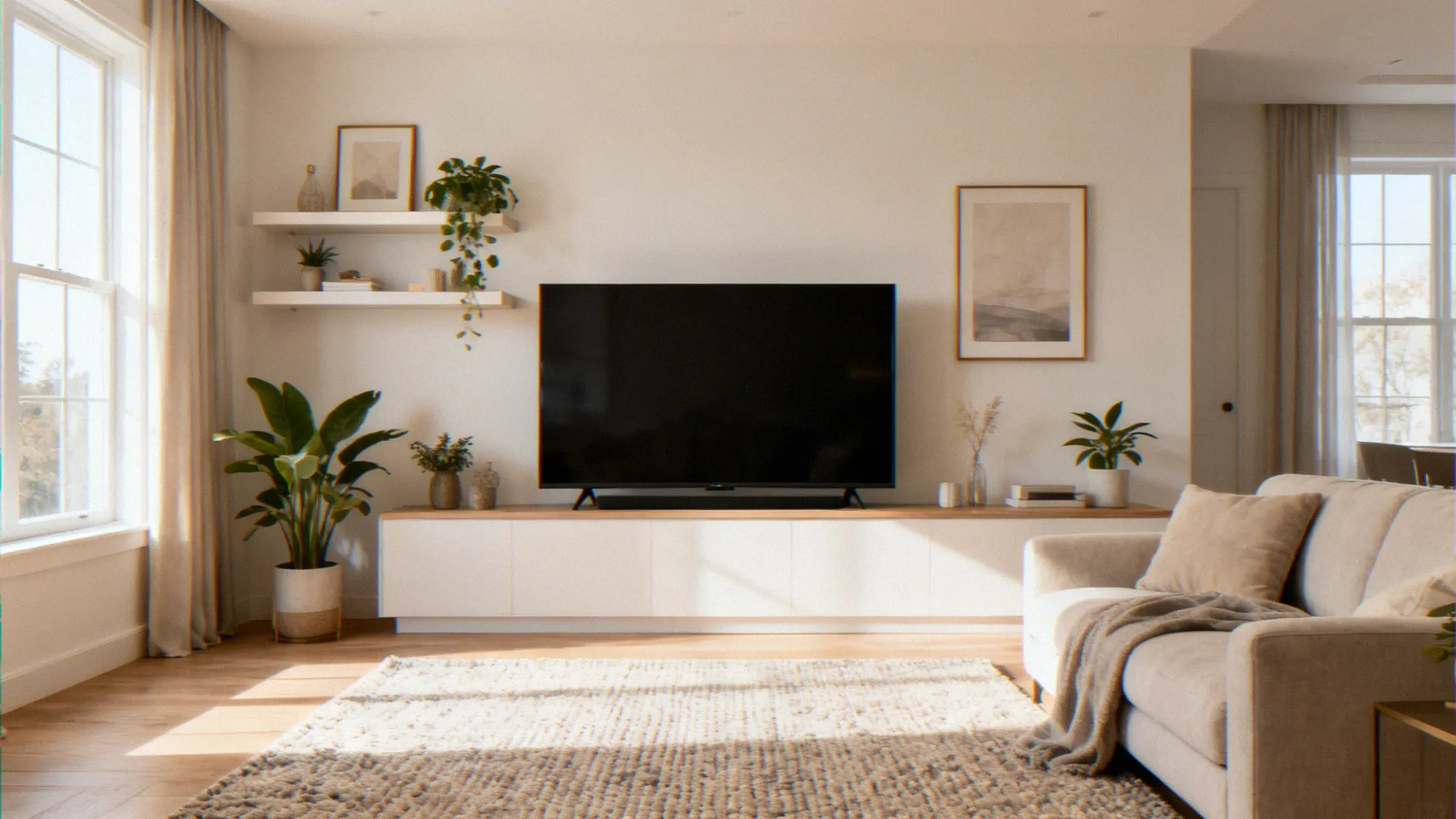 How to Balance a Large Flat Screen TV on a Short Living Room Wall