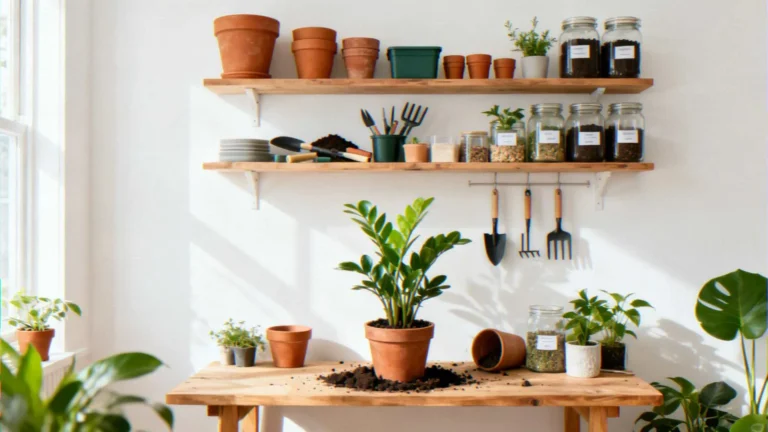 How to Organize an Indoor Plant Potting Station Without Looking Cluttered