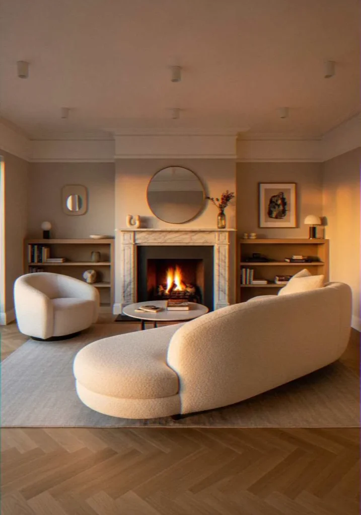 How to Style a Curved Sofa Against a Straight Wal