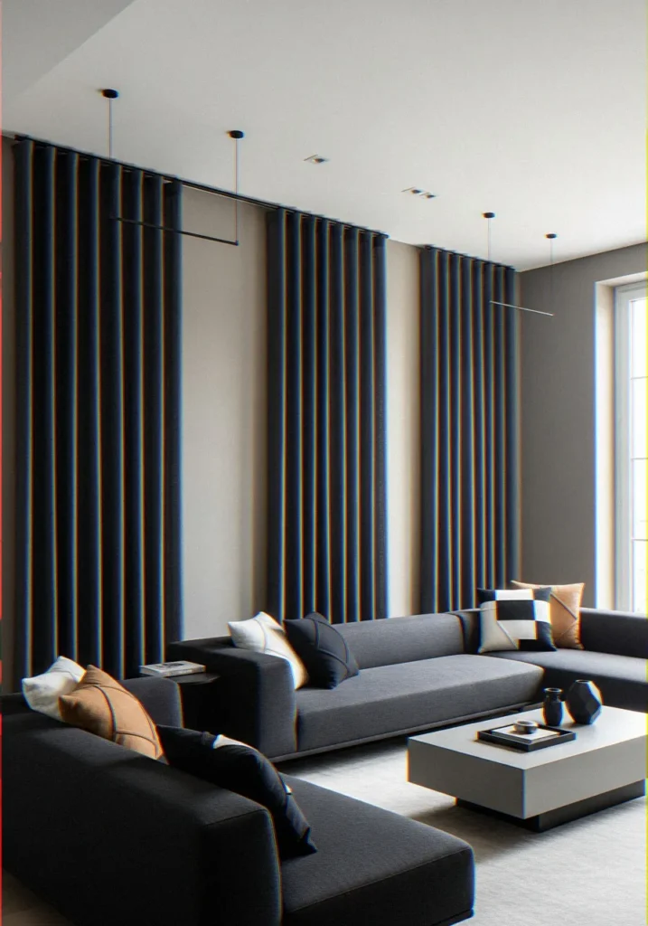 Modern Curtains for Grey Walls Living Room