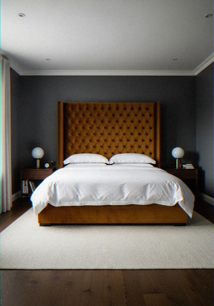 Ochre Velvet Headboard