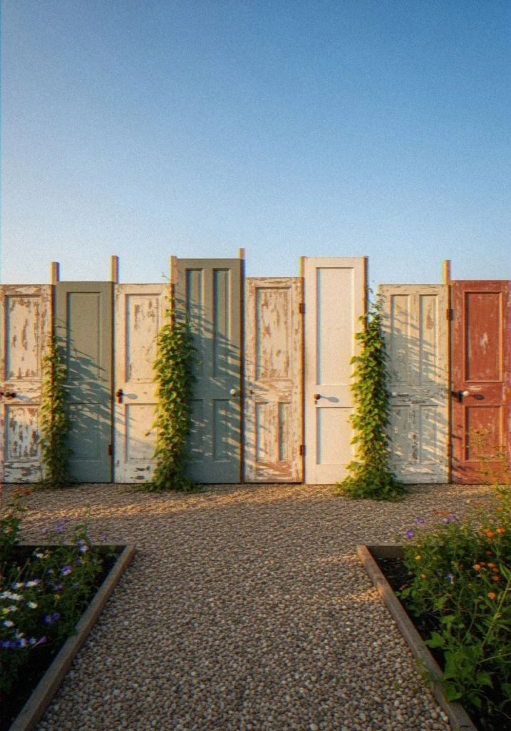 Upcycled Door Fenc