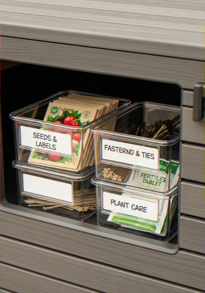 Use Small Bins and Pouches for Loose Items
