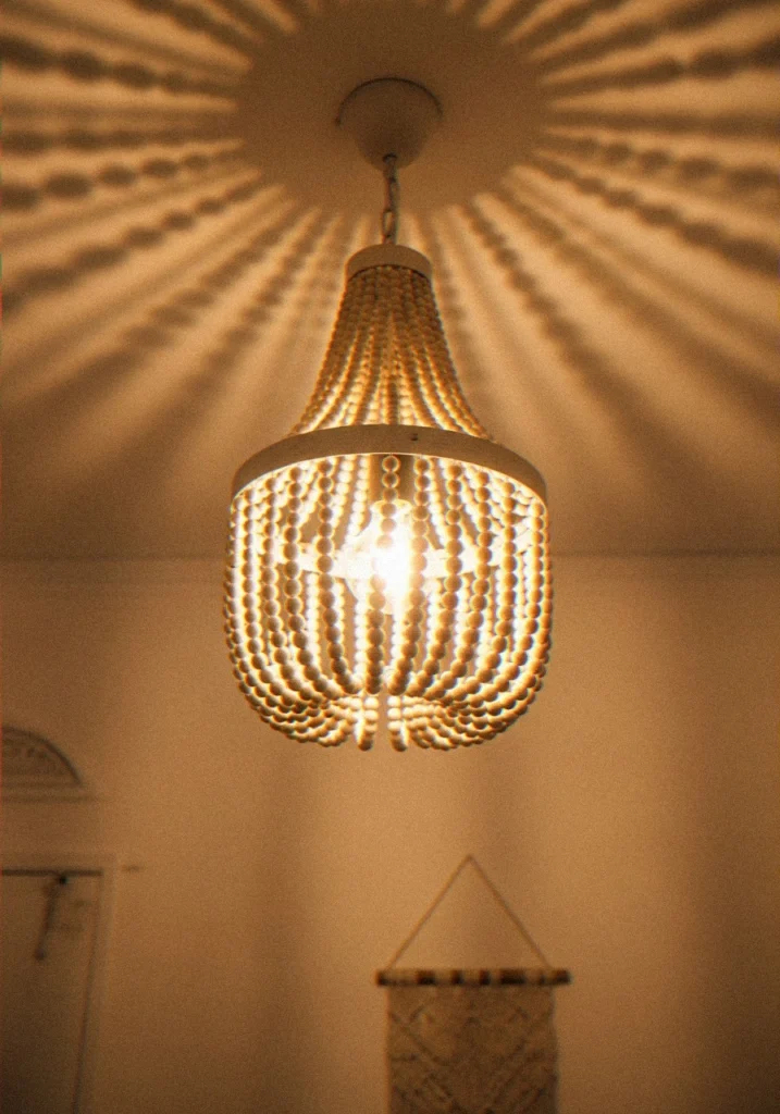 White Beaded Chandelier