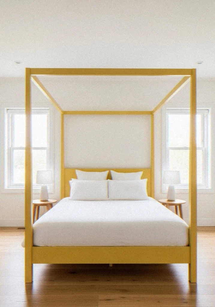 Yellow Four-Poster Bed