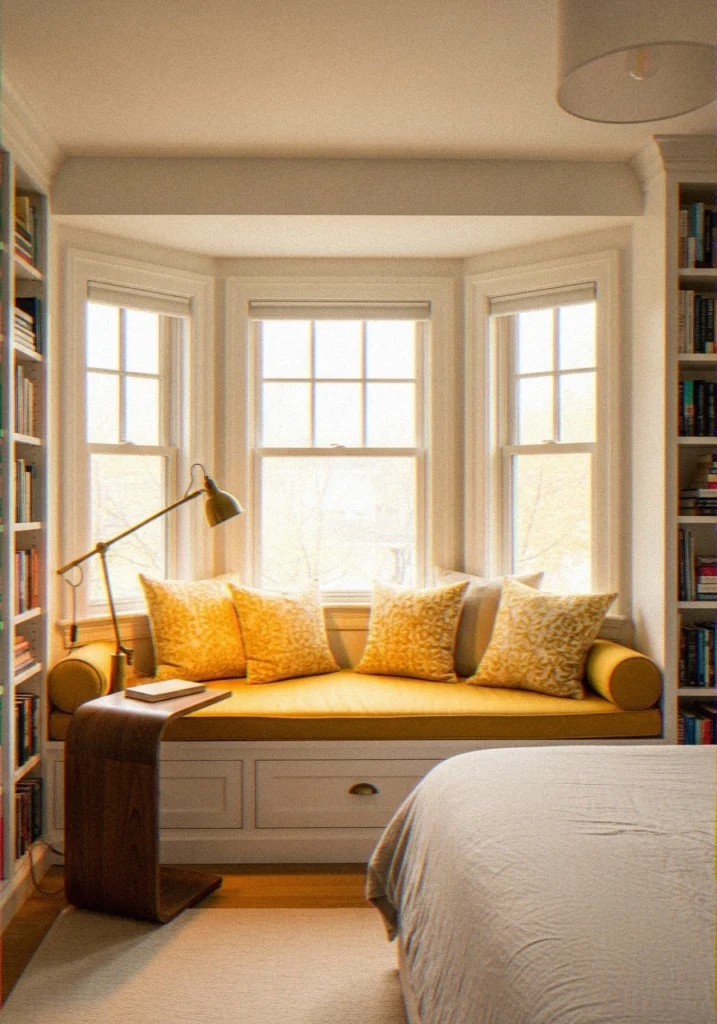 Yellow Reading Nook Within the Bedroom