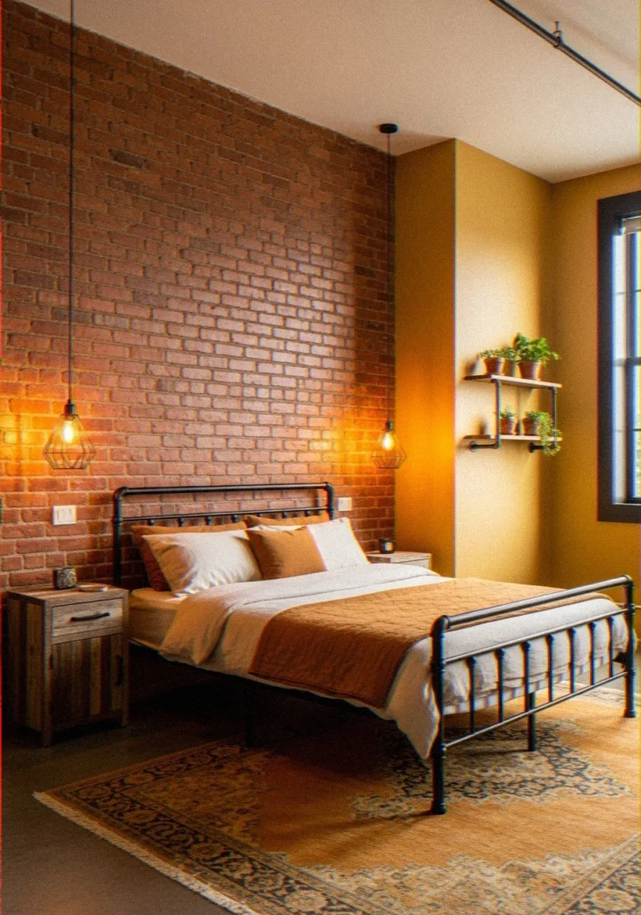  Yellow Walls with Exposed Brick