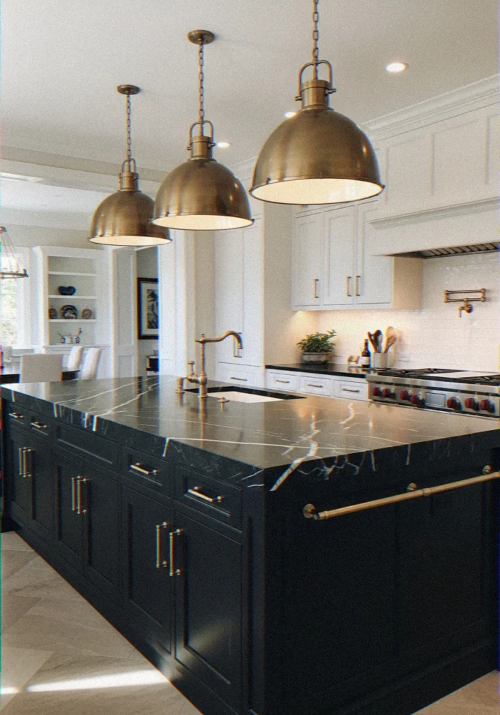 Black and Gold Two-Tone Island